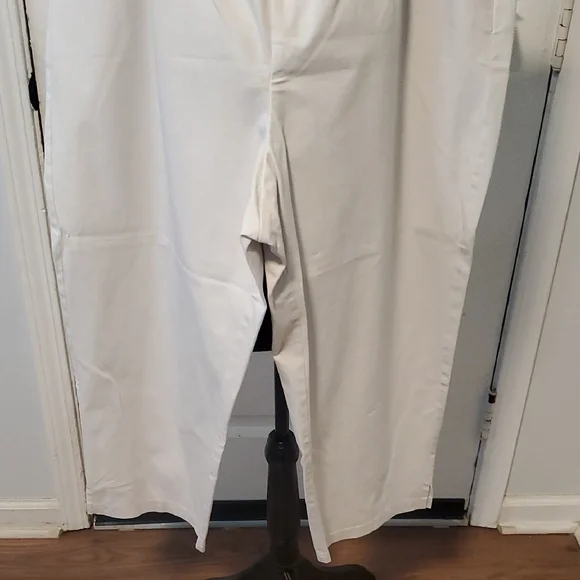 Eileen Fisher Off-White Pull-On Straight Leg Chinos - Picture 4 of 9
